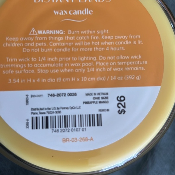Distant Lands Pineapple Mango 3 wick candle, new - Picture 4 of 4